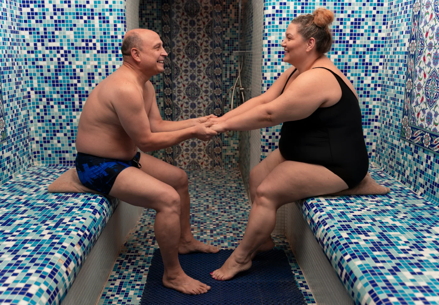 A couple is relaxing